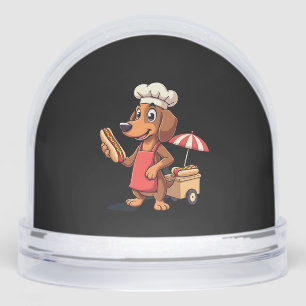 Funny Dachshund Dog Weenie Sausage Hotdog Sandwich Snowglobe