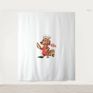 Funny Dachshund Dog Weenie Sausage Hotdog Sandwich Tapestry