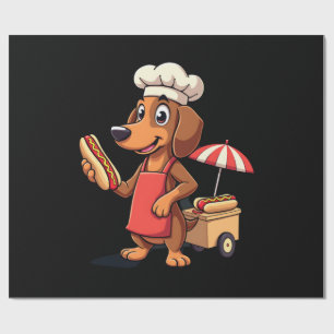 Funny Dachshund Dog Weenie Sausage Hotdog Sandwich Wrapping Paper