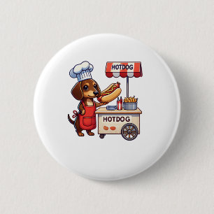 Funny Dachshund Dog Weiner Sausage Hotdog Sandwich 6 Cm Round Badge