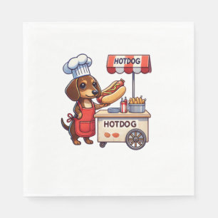 Funny Dachshund Dog Weiner Sausage Hotdog Sandwich Napkin