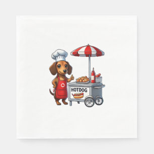 Funny Dachshund Dog Weiner Sausage Hotdog Sandwich Napkin