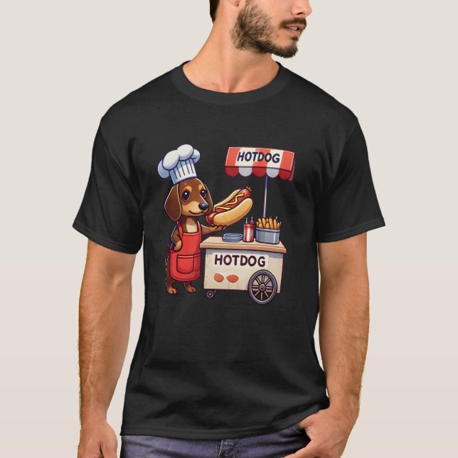 Funny Dachshund Dog Weiner Sausage Hotdog Sandwich T-Shirt (Front)
