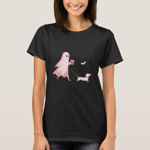 Funny Dachshund Ghost Halloween Spooky Season Ween T-Shirt
