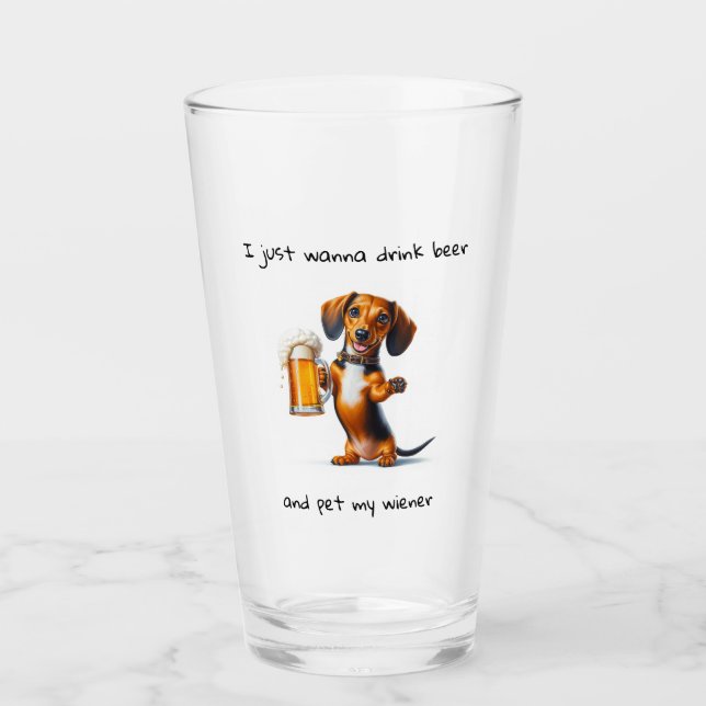 Funny Dachshund Glass (Front)