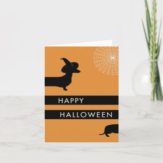 Funny Dachshund Halloween Card