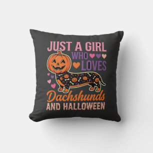 Funny Dachshund Halloween Pumpkin Dog Lover Cushion