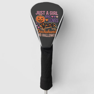 Funny Dachshund Halloween Pumpkin Dog Lover Golf Head Cover