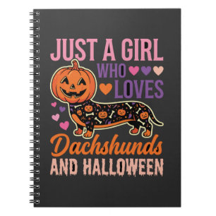 Funny Dachshund Halloween Pumpkin Dog Lover Notebook