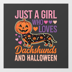 Funny Dachshund Halloween Pumpkin Dog Lover Window Cling