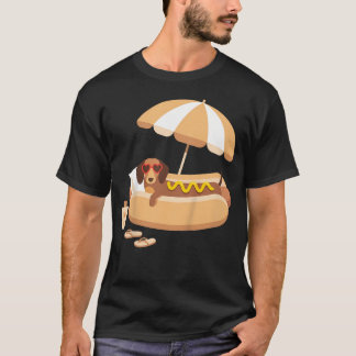 Funny Dachshund Hotdog Summer-Beach Wiener Dog T-Shirt