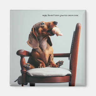 Funny Dachshund Ice Cream Magnet