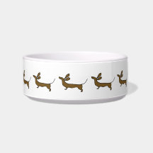 Funny dachshund illustration pet bowl