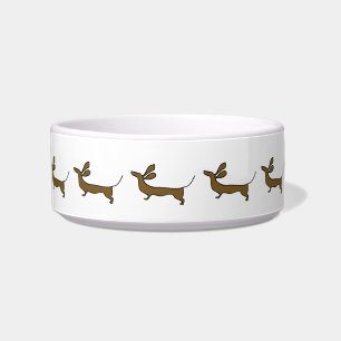 Funny dachshund illustration pet bowl