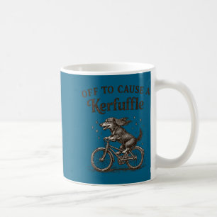 Funny dachshund kerfuffle chaos wiener dog vintage coffee mug