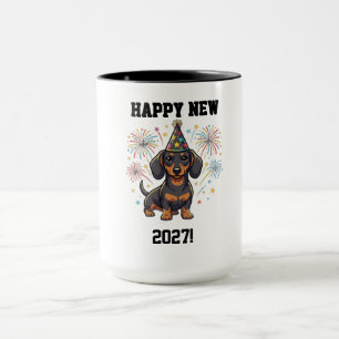Funny Dachshund New Year 2027 Coffee Mug