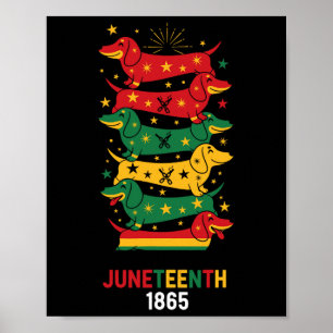 Funny Dachshund Pan African Flag Juneteenth Kids M Poster