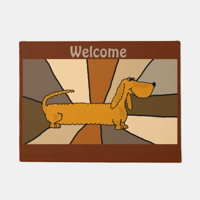 Funny Dachshund Puppy Dog Art Doormat (Front)