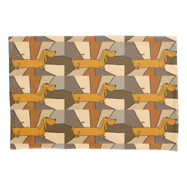 Funny Dachshund Puppy Dog Pillowcase (Front)