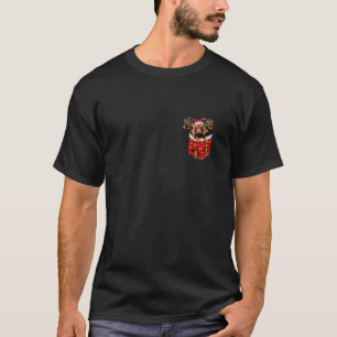Funny Dachshund Reindeer Christmas In Pocket Xmas T-Shirt
