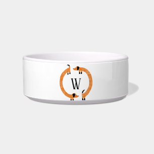 Funny Dachshund Sausage Dog Monogram Bowl
