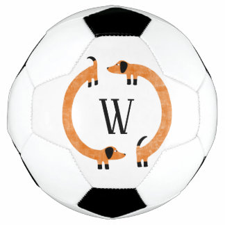 Funny Dachshund Sausage Dog Monogram Football