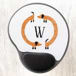 Funny Dachshund Sausage Dog Monogram Gel Mouse Mat<br><div class="desc">Cute and funny dachshund,  sausage dogs or wiener dogs in perpetual motion.
Customise by changing or removing the initial.  Original art by Nic Squirrell.</div>