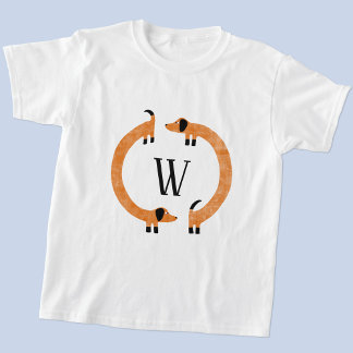 Funny Dachshund Sausage Dog Monogram T-Shirt