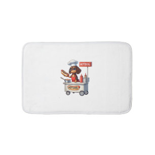 Funny Dachshund Sausage Dog Weenie Hotdog Sandwich Bath Mat