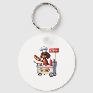 Funny Dachshund Sausage Dog Weenie Hotdog Sandwich Key Ring