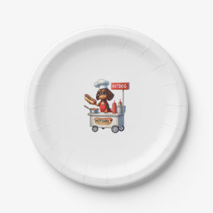 Funny Dachshund Sausage Dog Weenie Hotdog Sandwich Paper Plate