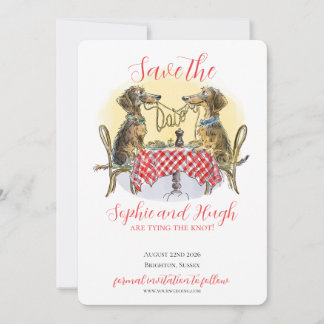 Funny Dachshund Save The Date Dog Lovers Card