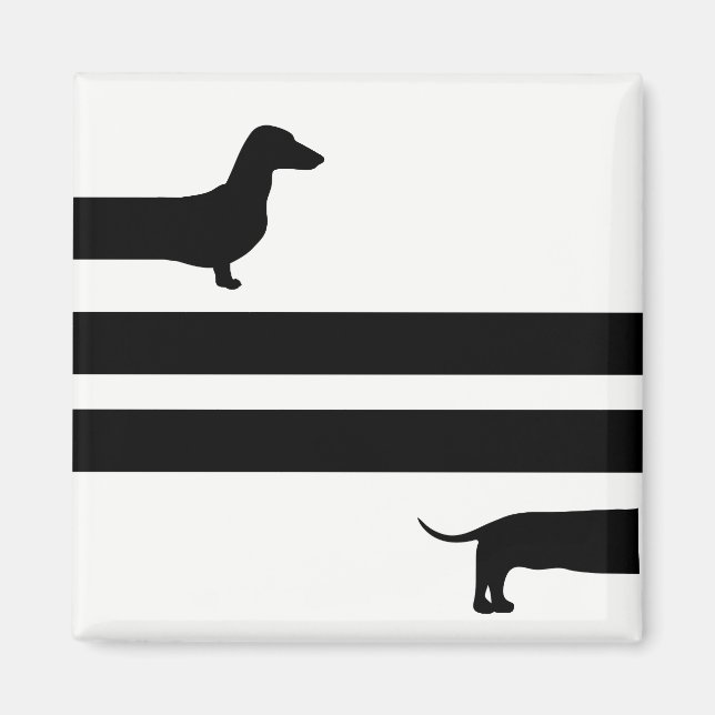 Funny Dachshund silhouette Magnet (Front)