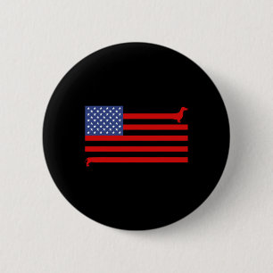 Funny Dachshund Usa Flag 4th Of July Patriotic Dox 6 Cm Round Badge