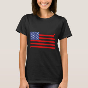Funny Dachshund Usa Flag 4th Of July Patriotic Dox T-Shirt