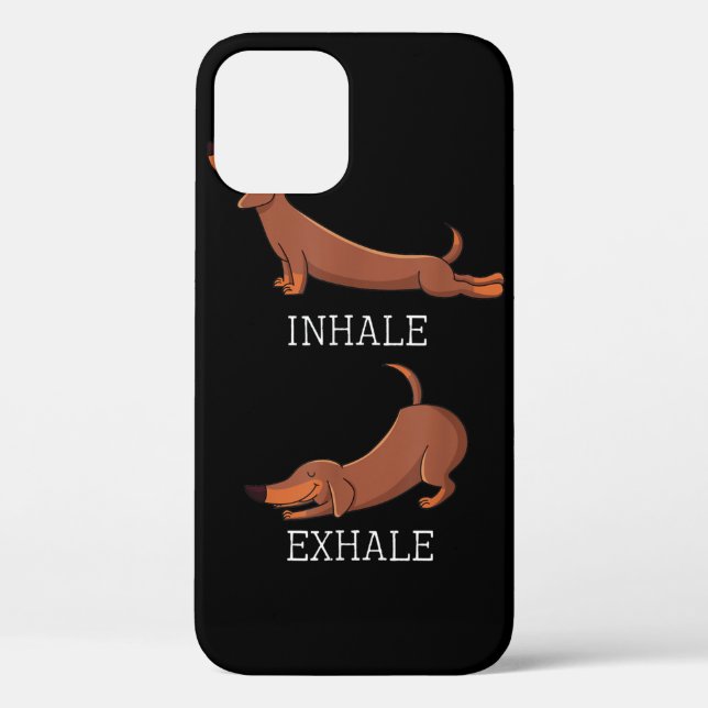 Funny Dachshund Weiner Dog Yoga Inhale Exhale Wien Case-Mate iPhone Case (Back)
