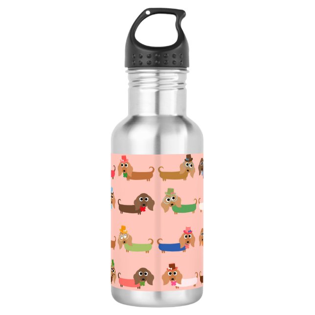 Funny Dachshunds 532 Ml Water Bottle (Front)