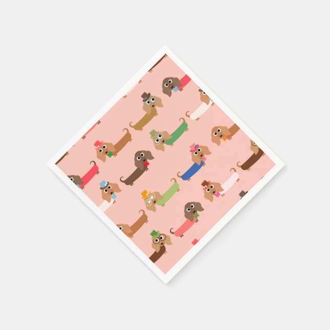 Funny Dachshunds Napkin (Corner)