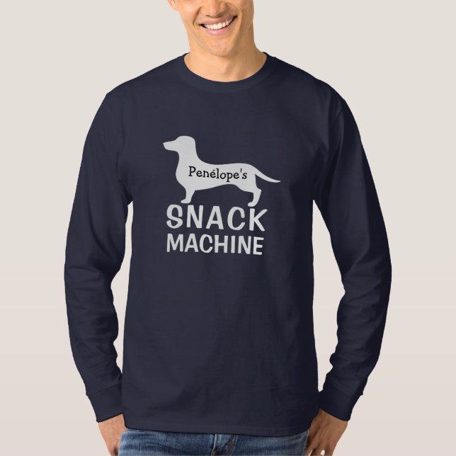 Funny Dachshund's SNACK MACHINE Personalised T-Shirt (Front)