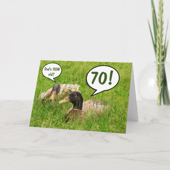 Funny Dad 70th Birthday Custom Card (Front)