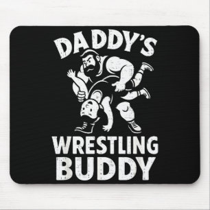 Funny Dad And Son Daughter Kids Wrestling Wrestler Mouse Mat
