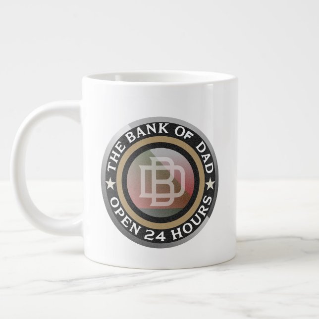 Funny Dad bank word art  Large Coffee Mug (Left)