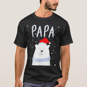 Funny Dad Bear Christmas Saint Hat Couples Family  T-Shirt
