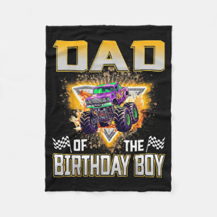 Funny Dad Birthday Monster Truck Birthday Fleece Blanket
