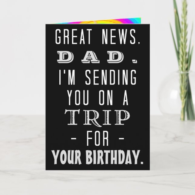 Funny Dad Birthday Trip Retro Hippie Humour Card (Front)