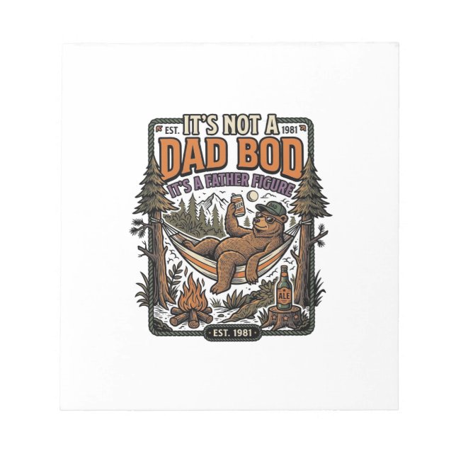 Funny Dad Bod Bear Camping Father Figure Shirt_1 Notepad (Front)