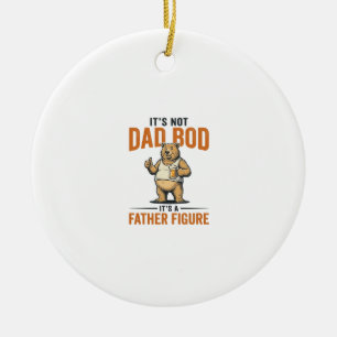 Funny Dad Bod Father Figure Bear Beer Shirt_1 Ceramic Tree Decoration