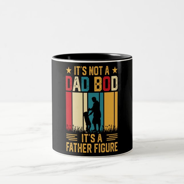 Funny Dad Bod/Father Figure Two-Tone Coffee Mug (Center)