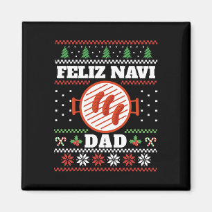 Funny Dad Christmas Bbq Feliz Navi Dad Uggly Magnet