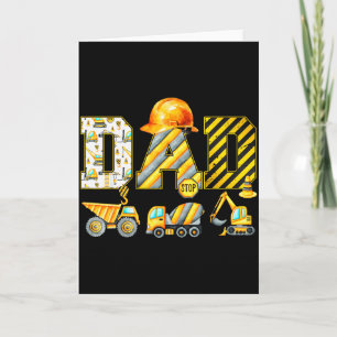 Funny Dad Construction Excavator Kids Matching Fam Card